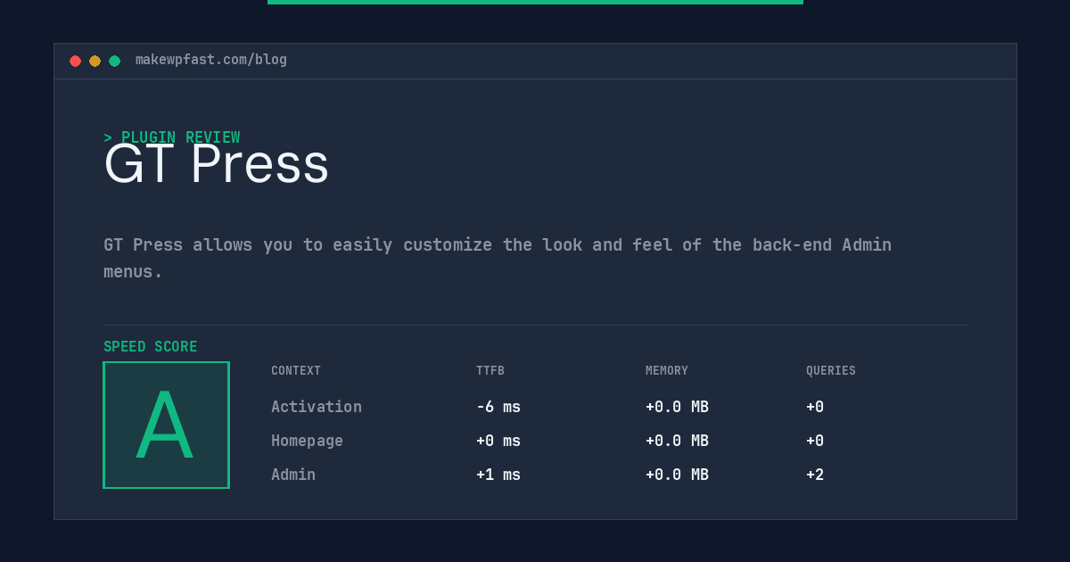 GT Press - MakeWPFast