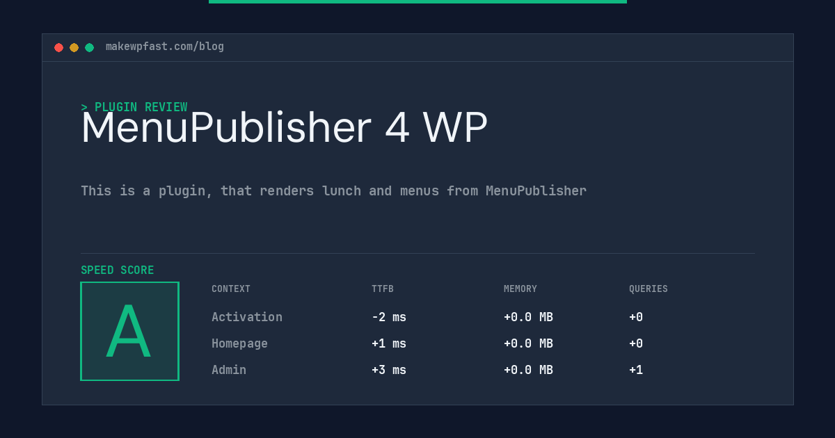 MenuPublisher 4 WP - MakeWPFast