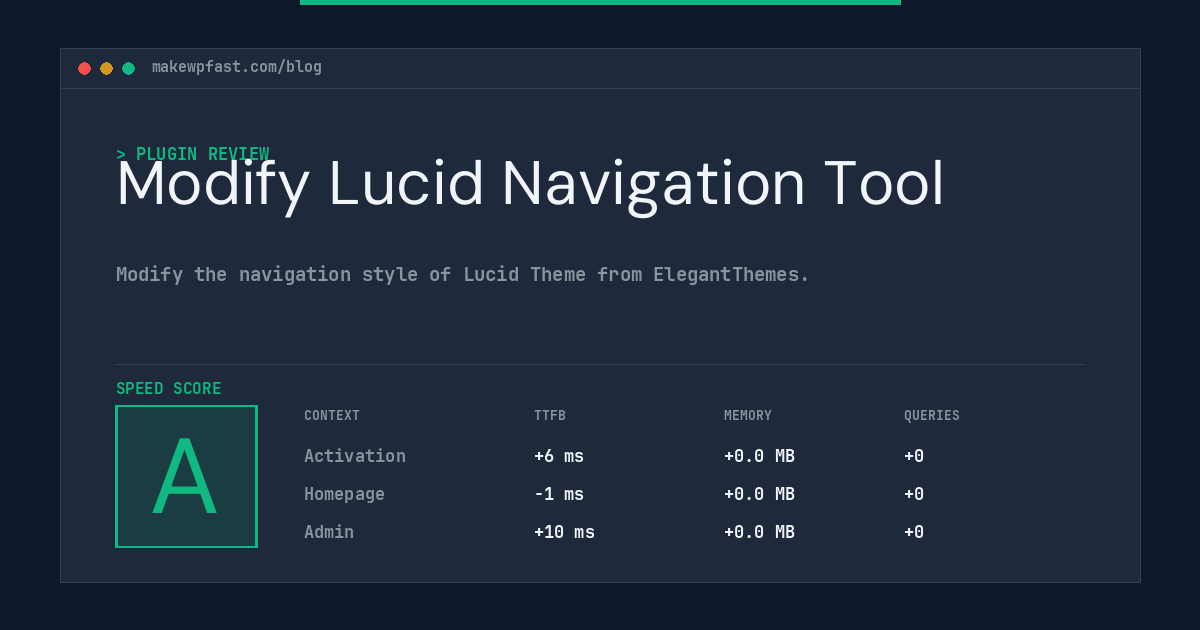 Modify Lucid Navigation Tool - MakeWPFast