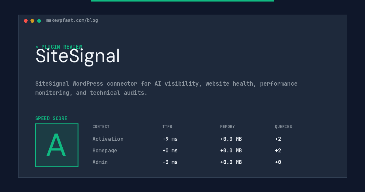 SiteSignal - MakeWPFast