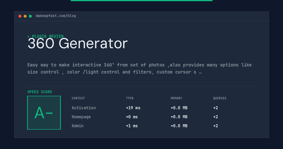 360 Generator - MakeWPFast