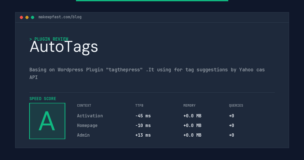 AutoTags - MakeWPFast