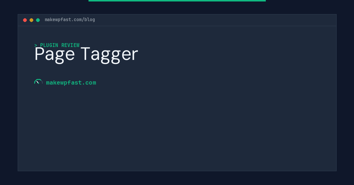 Page Tagger - MakeWPFast