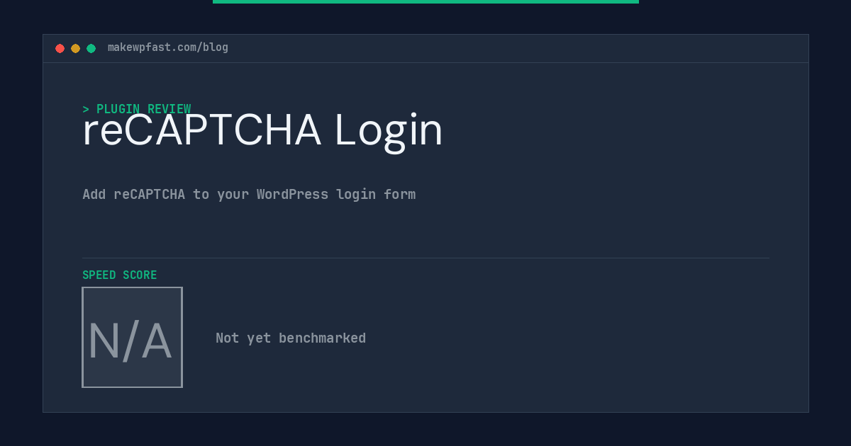 reCAPTCHA Login - MakeWPFast