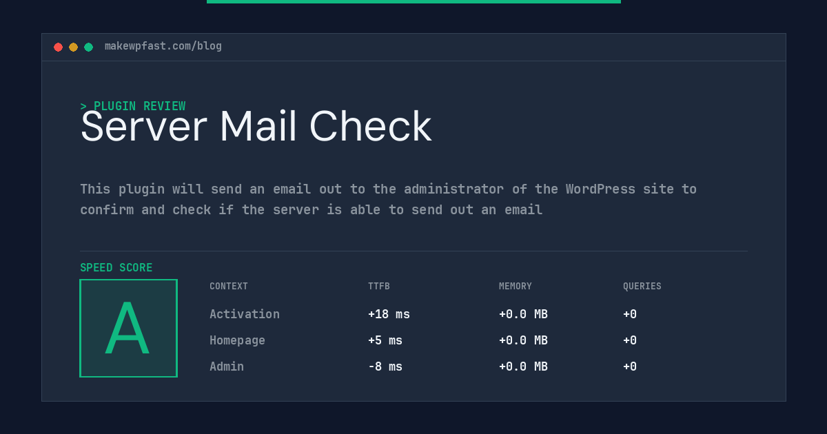 Server Mail Check - MakeWPFast