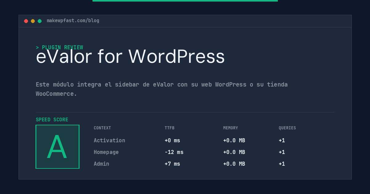 eValor for WordPress - MakeWPFast
