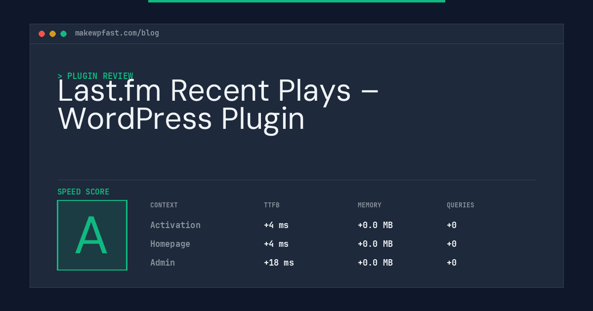 Last.fm Recent Plays – WordPress Plugin - MakeWPFast