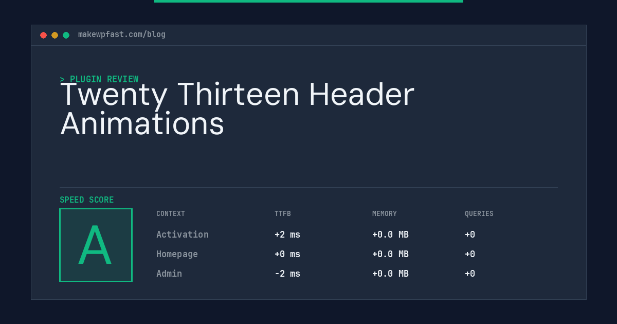Twenty Thirteen Header Animations - MakeWPFast