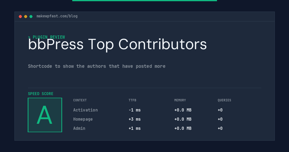 bbPress Top Contributors - MakeWPFast