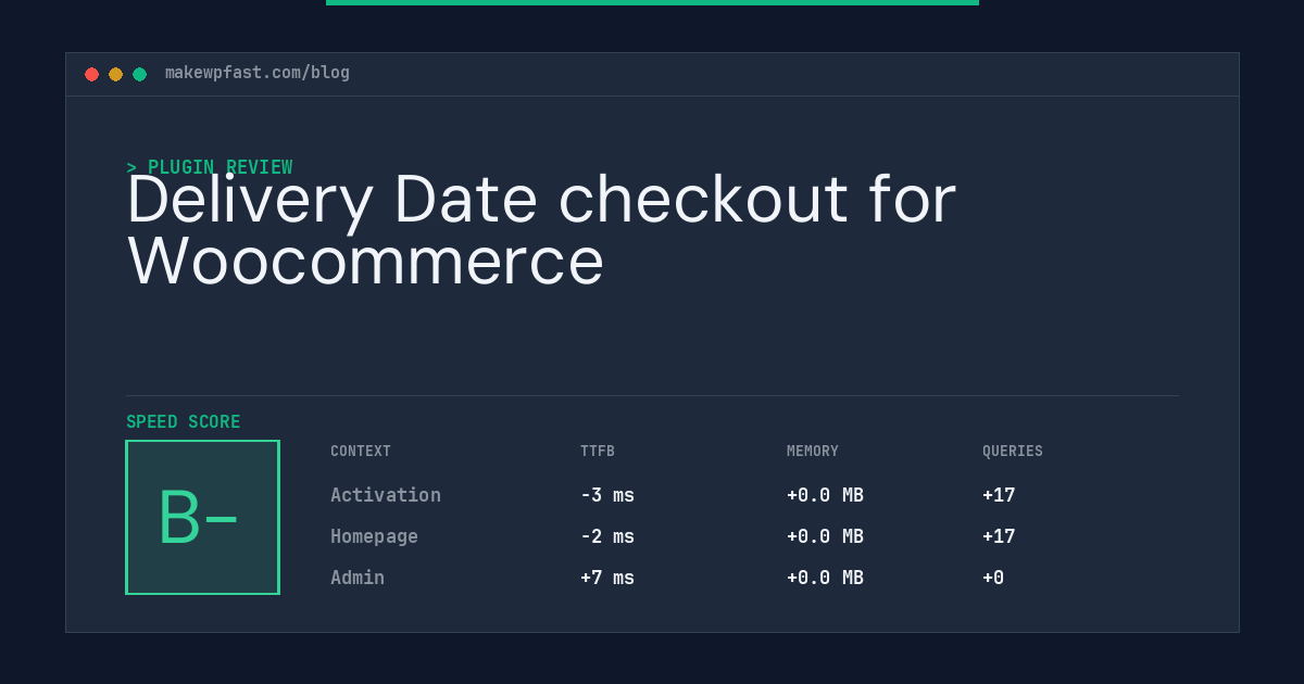 Delivery Date checkout for Woocommerce - MakeWPFast