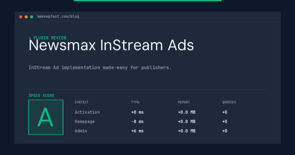Newsmax InStream Ads - MakeWPFast