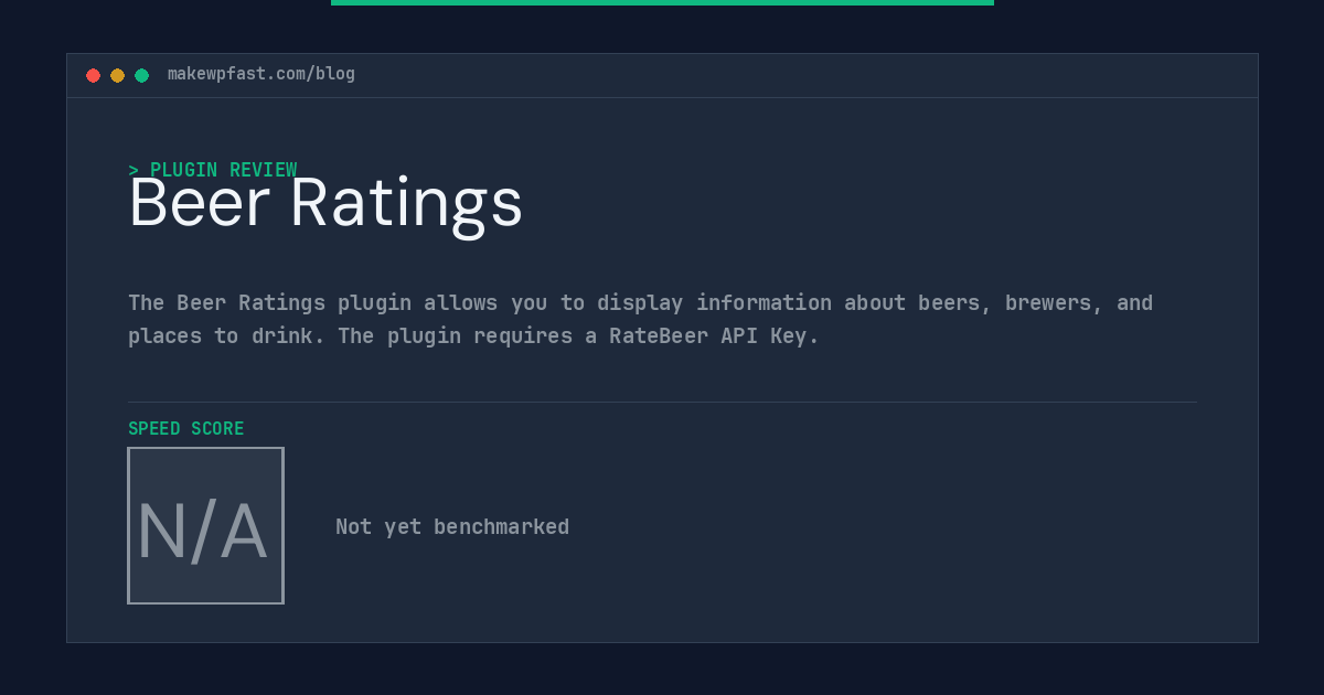 Beer Ratings - MakeWPFast
