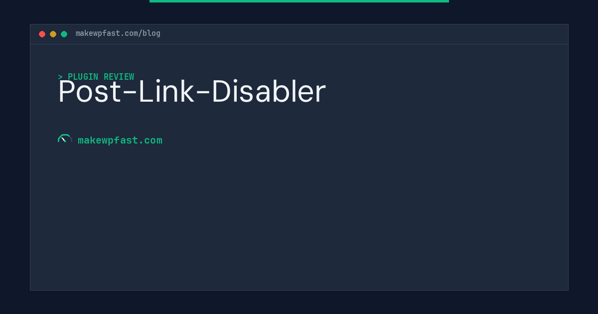 Post-Link-Disabler - MakeWPFast