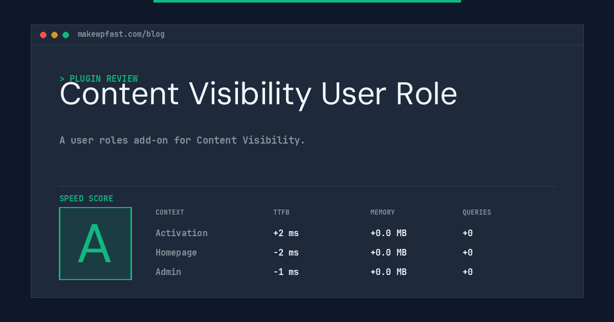 Content Visibility User Role - MakeWPFast