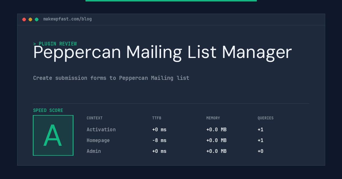 Peppercan Mailing List Manager - MakeWPFast