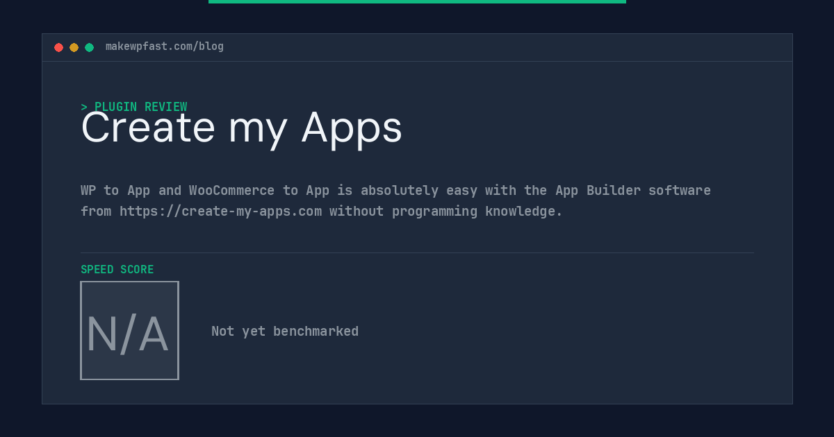 Create my Apps - MakeWPFast