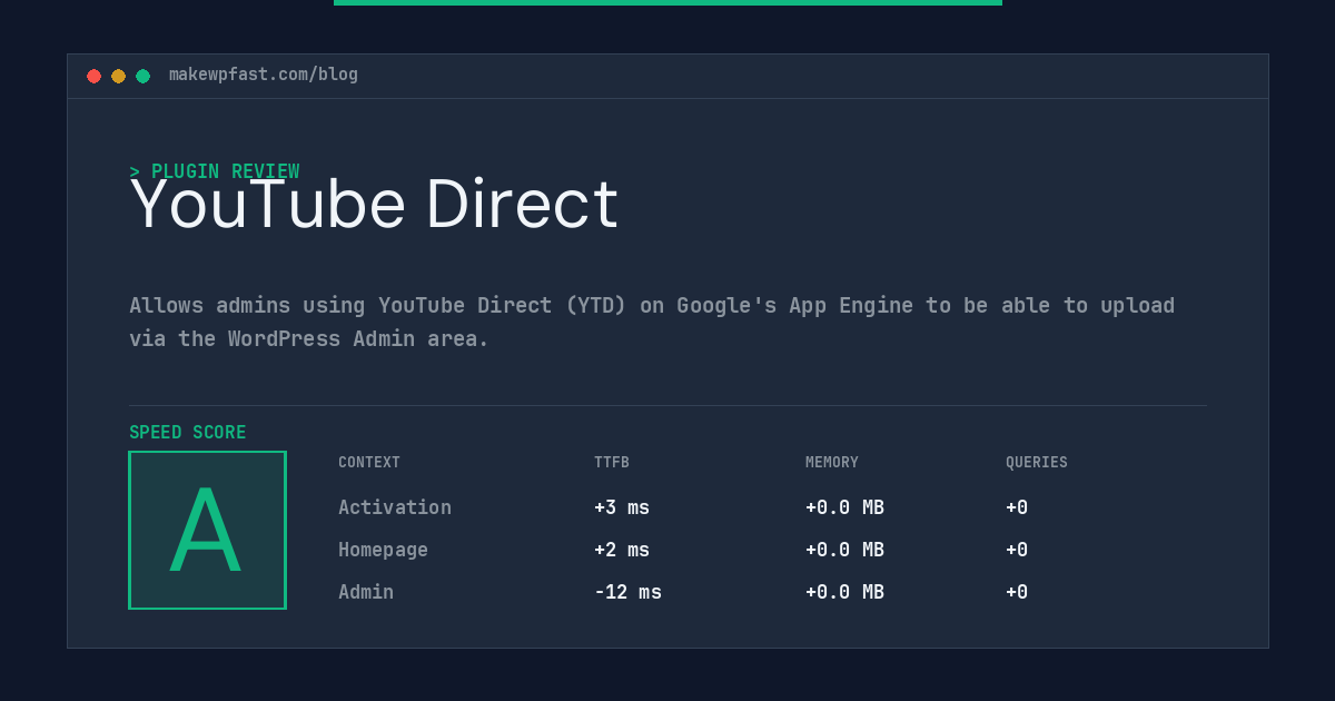 YouTube Direct - MakeWPFast