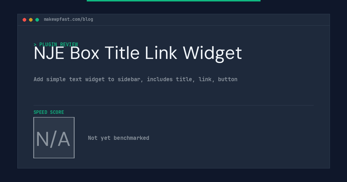 NJE Box Title Link Widget - MakeWPFast