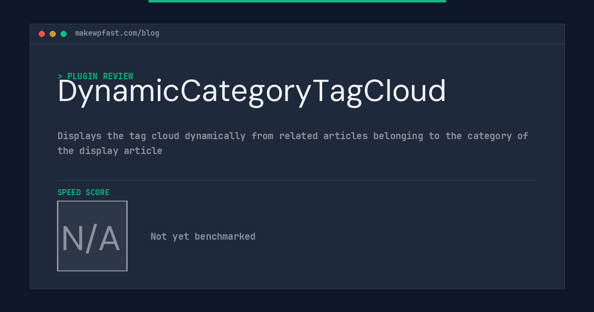 DynamicCategoryTagCloud - MakeWPFast