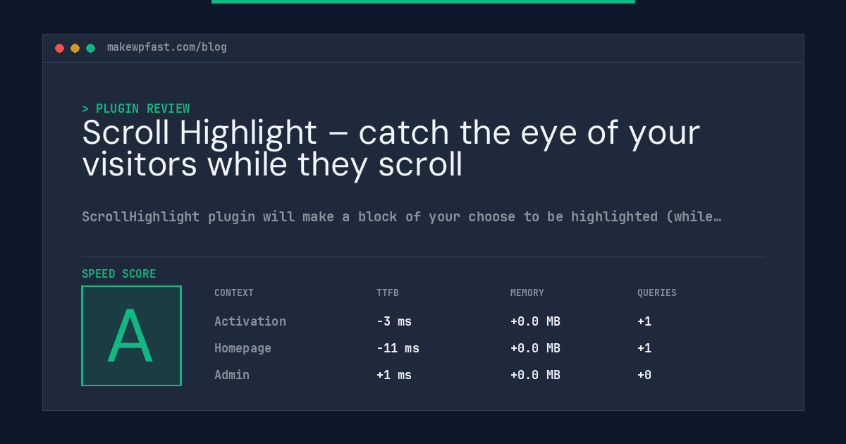 Scroll Highlight – catch the eye of your visitors while they scroll - MakeWPFast