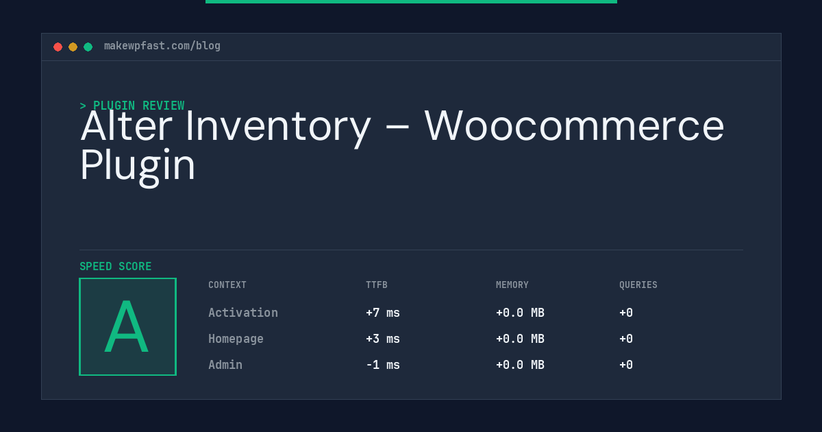Alter Inventory – Woocommerce Plugin - MakeWPFast