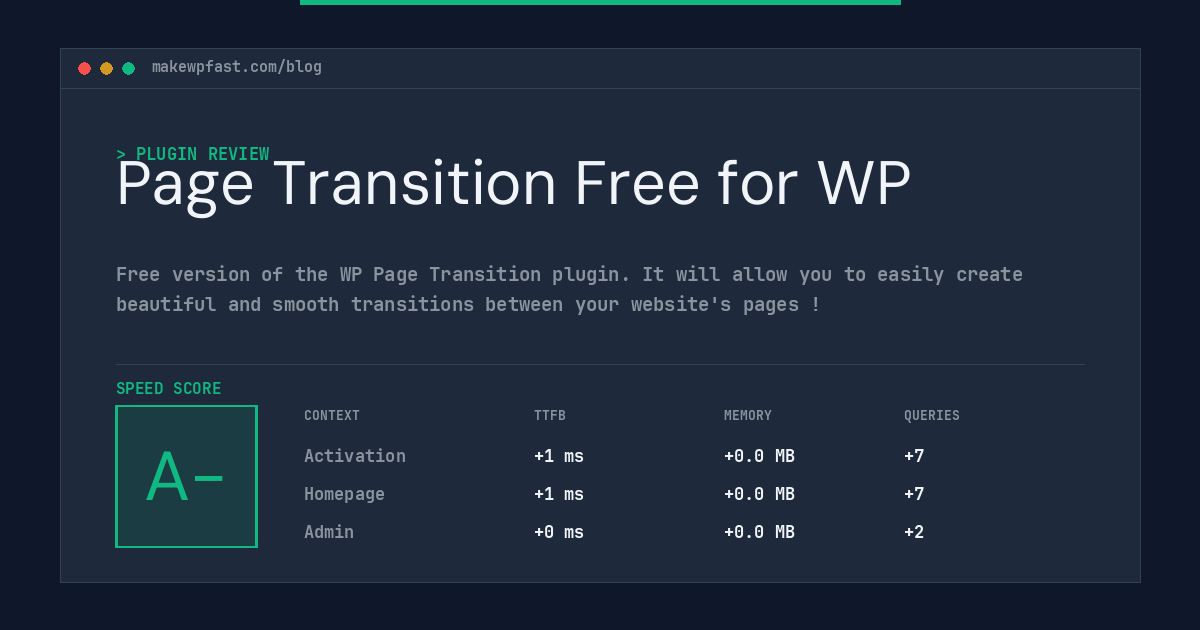 Page Transition Free for WP - MakeWPFast