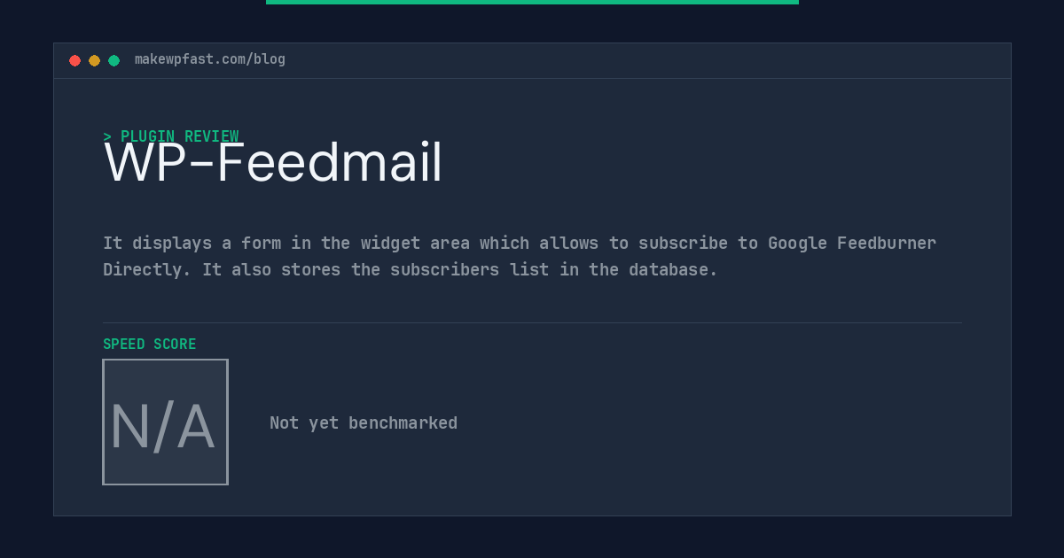 WP-Feedmail - MakeWPFast