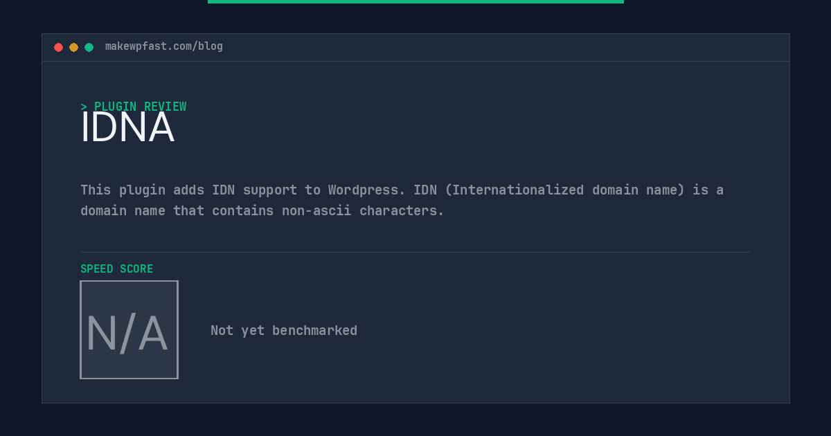 IDNA - MakeWPFast
