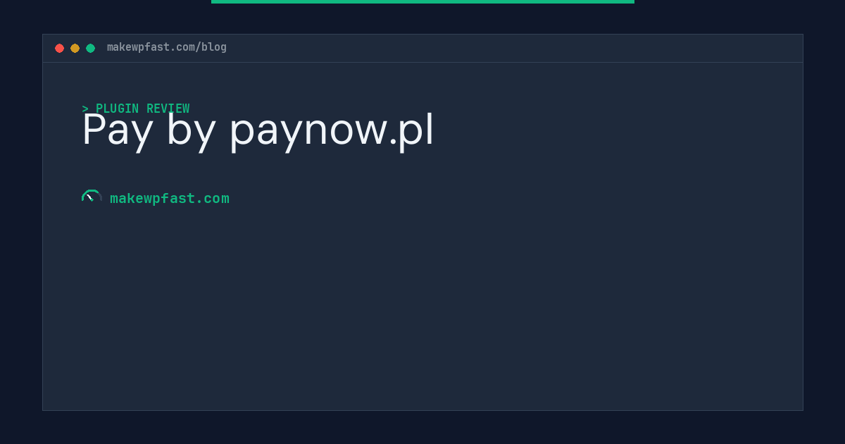 Pay by paynow.pl - MakeWPFast