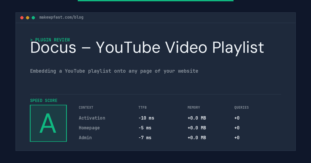 Docus – YouTube Video Playlist - MakeWPFast