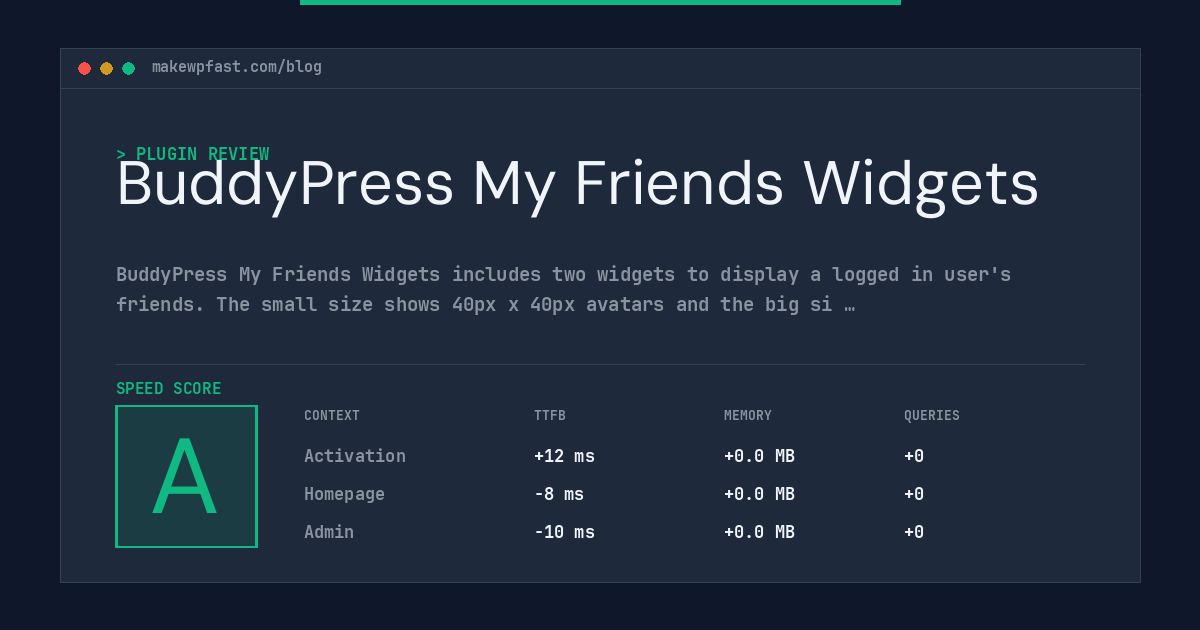 BuddyPress My Friends Widgets - MakeWPFast