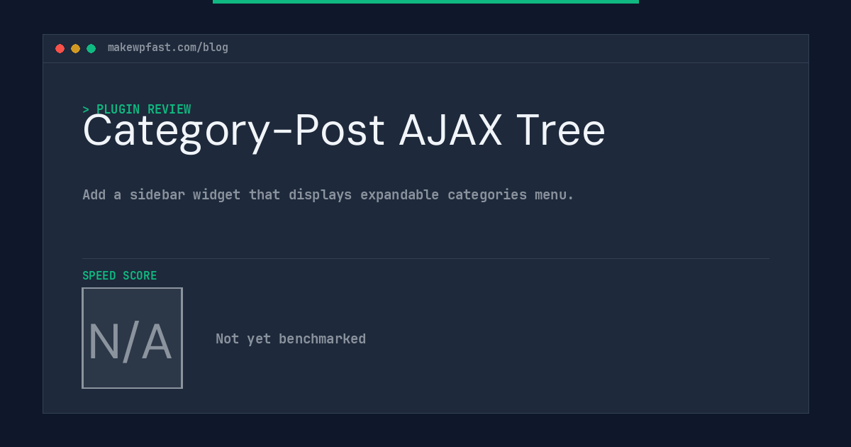 Category-Post AJAX Tree - MakeWPFast