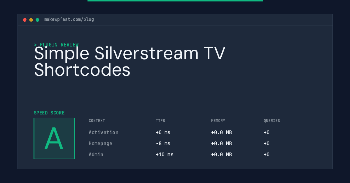 Simple Silverstream TV Shortcodes - MakeWPFast