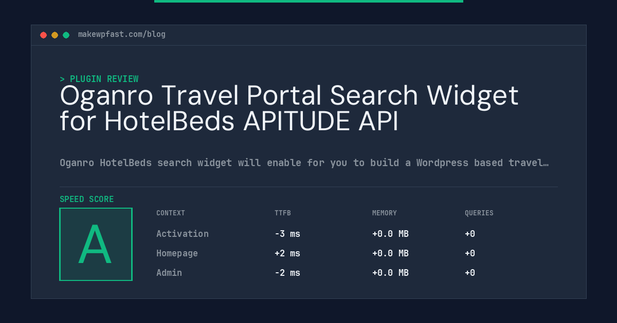 Oganro Travel Portal Search Widget for HotelBeds APITUDE API - MakeWPFast