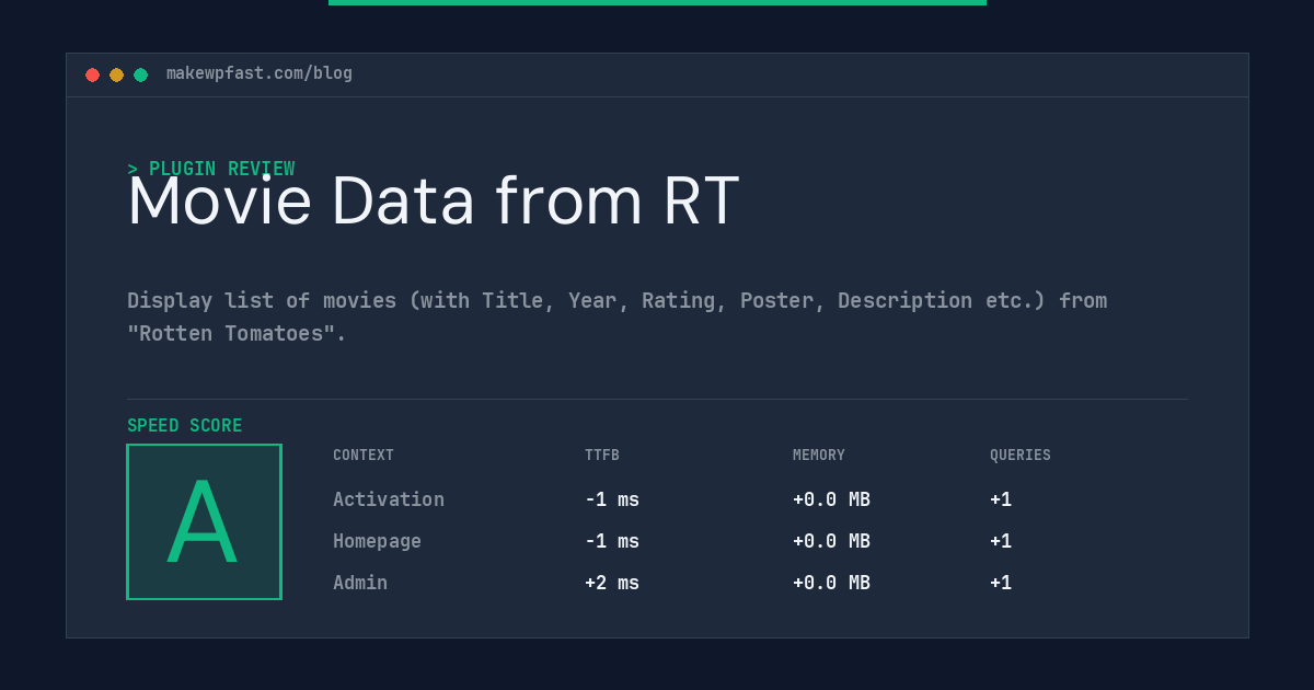 Movie Data from RT - MakeWPFast