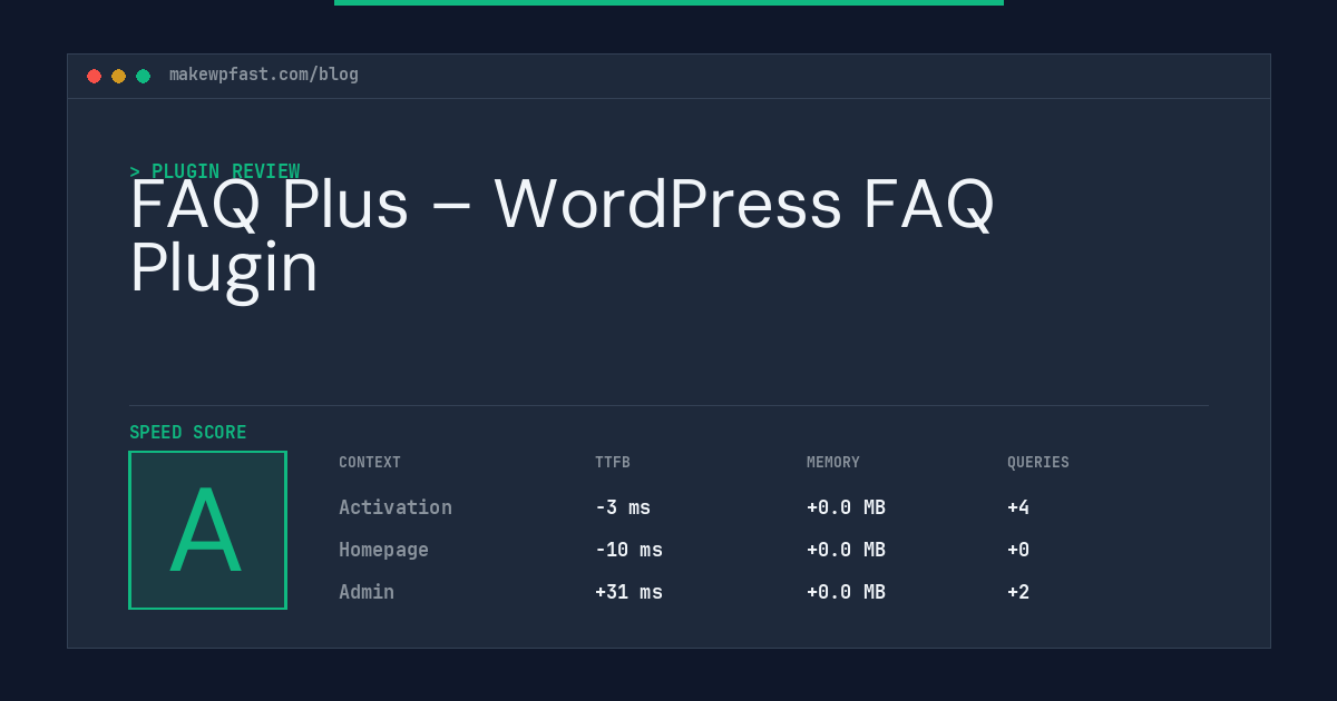 FAQ Plus – WordPress FAQ Plugin - MakeWPFast