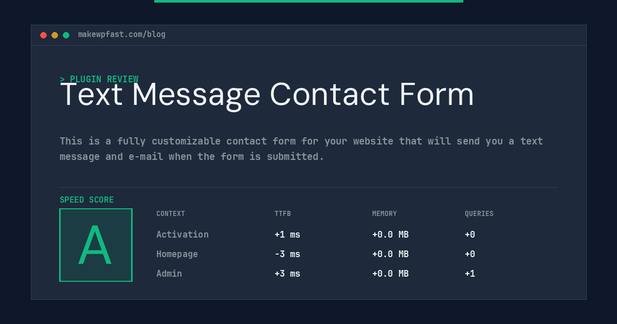 Text Message Contact Form - MakeWPFast