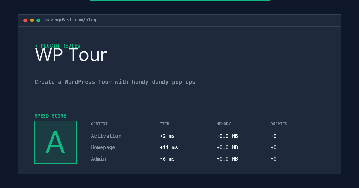 WP Tour - MakeWPFast