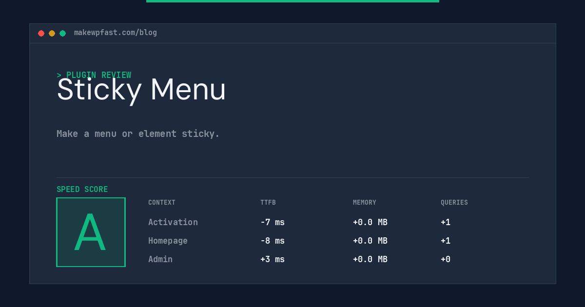 Sticky Menu - MakeWPFast