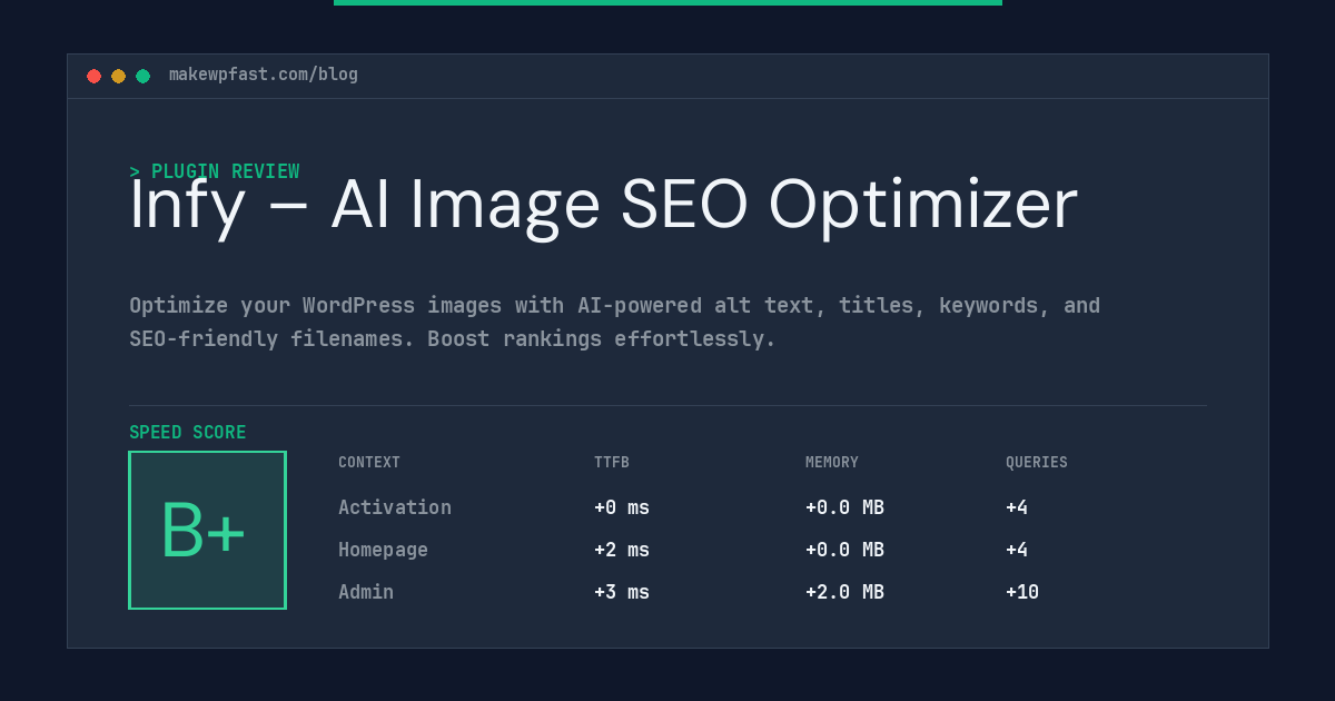 Infy – AI Image SEO Optimizer - MakeWPFast