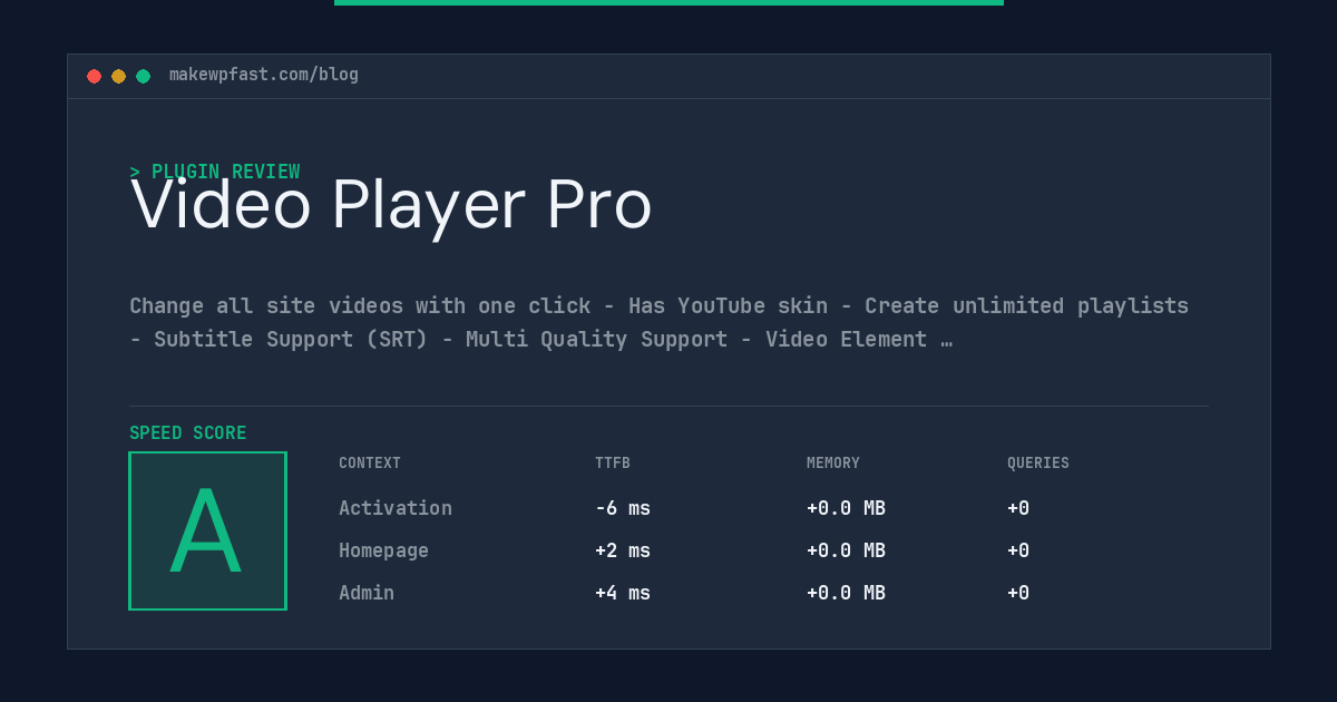 Video Player Pro - MakeWPFast