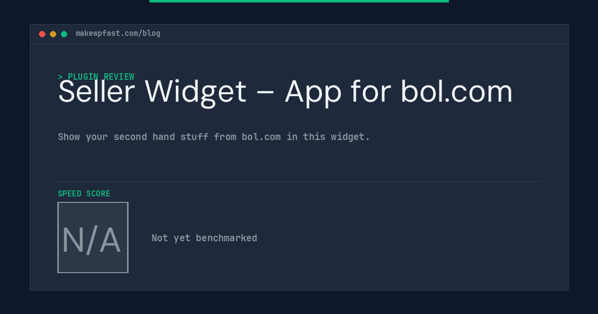 Seller Widget – App for bol.com - MakeWPFast