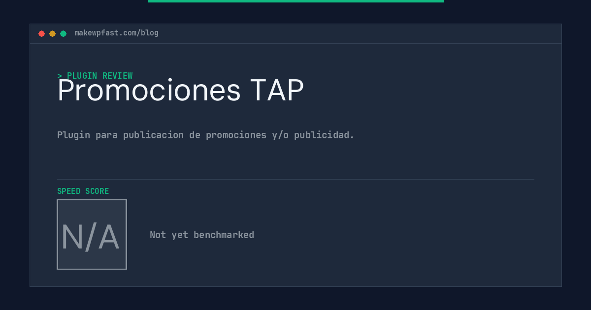 Promociones TAP - MakeWPFast