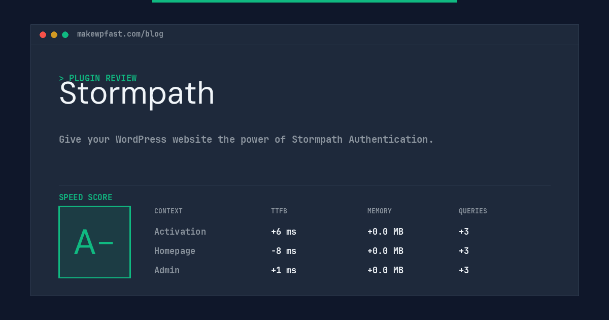 Stormpath - MakeWPFast