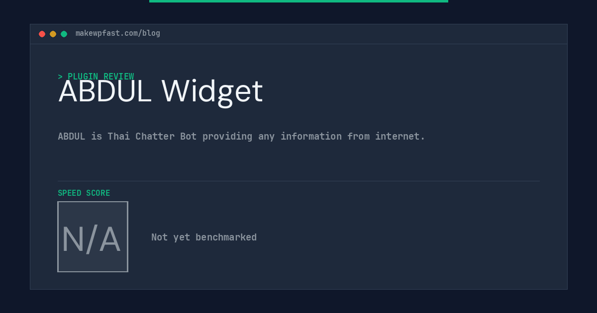 ABDUL Widget - MakeWPFast