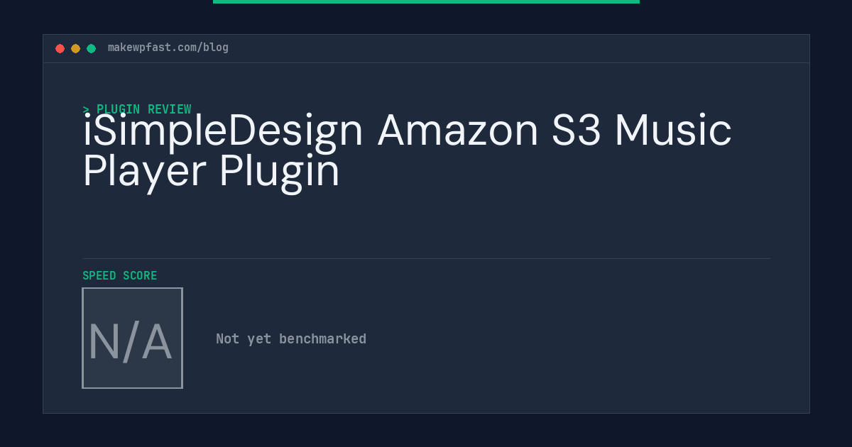 iSimpleDesign Amazon S3 Music Player Plugin - MakeWPFast