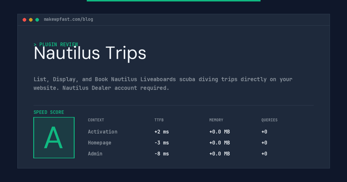 Nautilus Trips - MakeWPFast