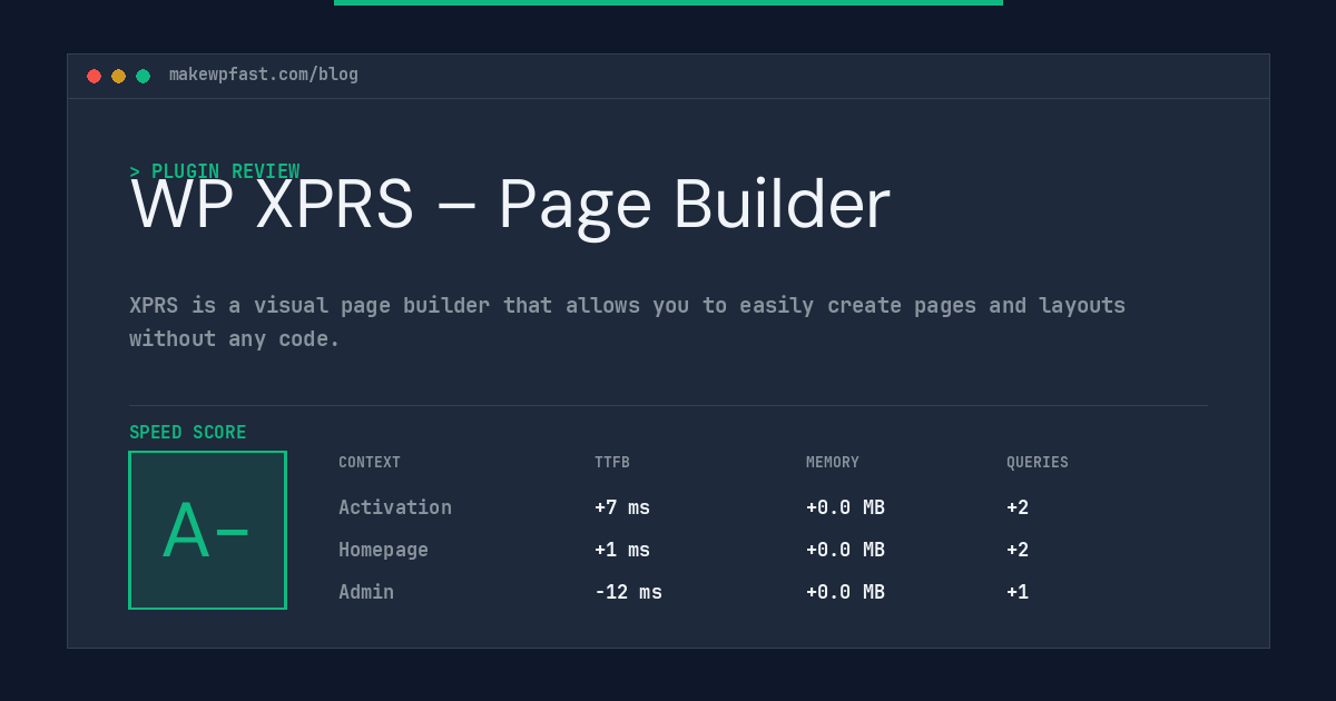 WP XPRS – Page Builder - MakeWPFast