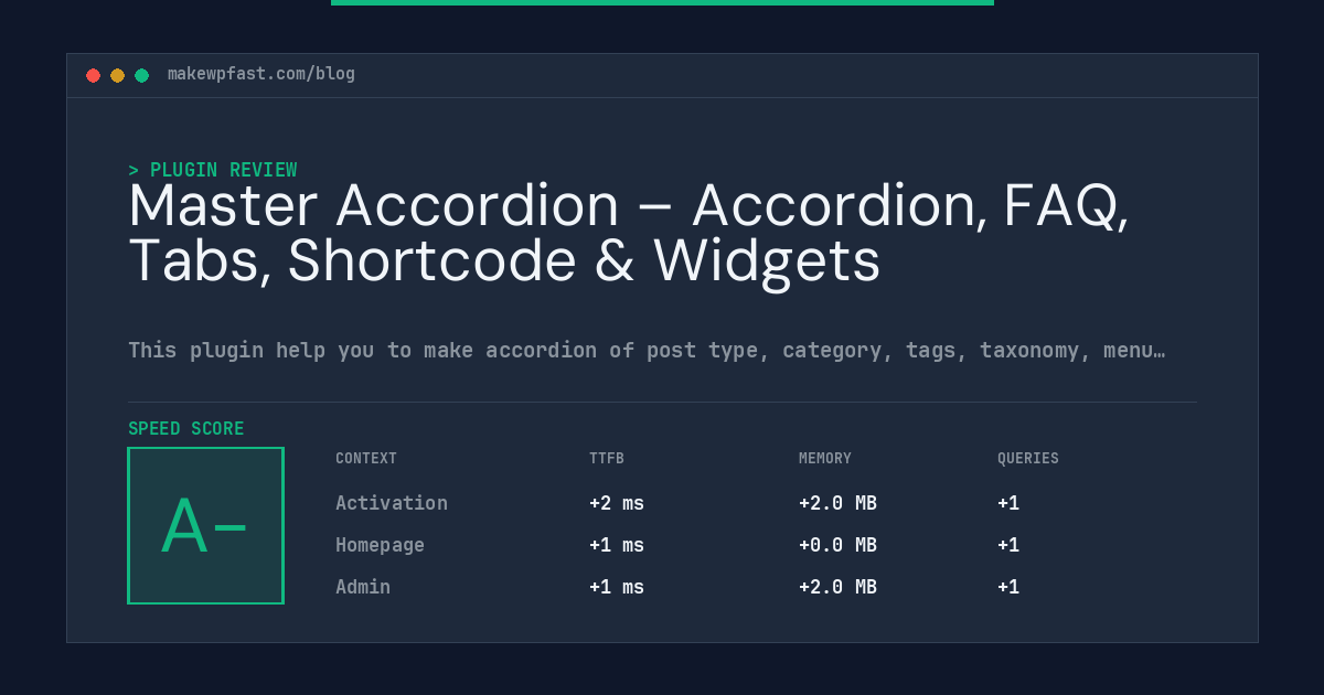 Master Accordion – Accordion, FAQ, Tabs, Shortcode & Widgets - MakeWPFast