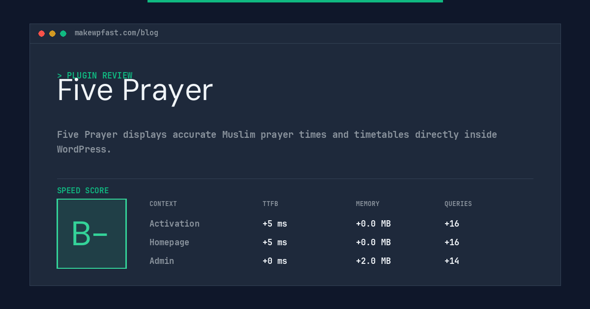 Five Prayer - MakeWPFast